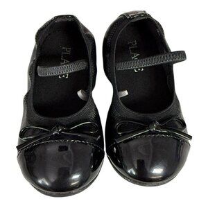 The Children Place Toddler Girl Ballet Flats~Sz 6~Black Patent/Faux Leather P712